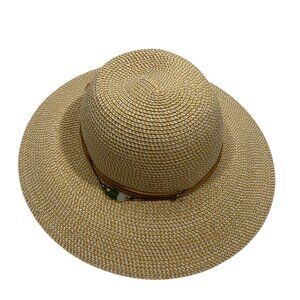 Sunday Afternoons Womens Straw packable Sun Hat With Beaded Strap Medium beach